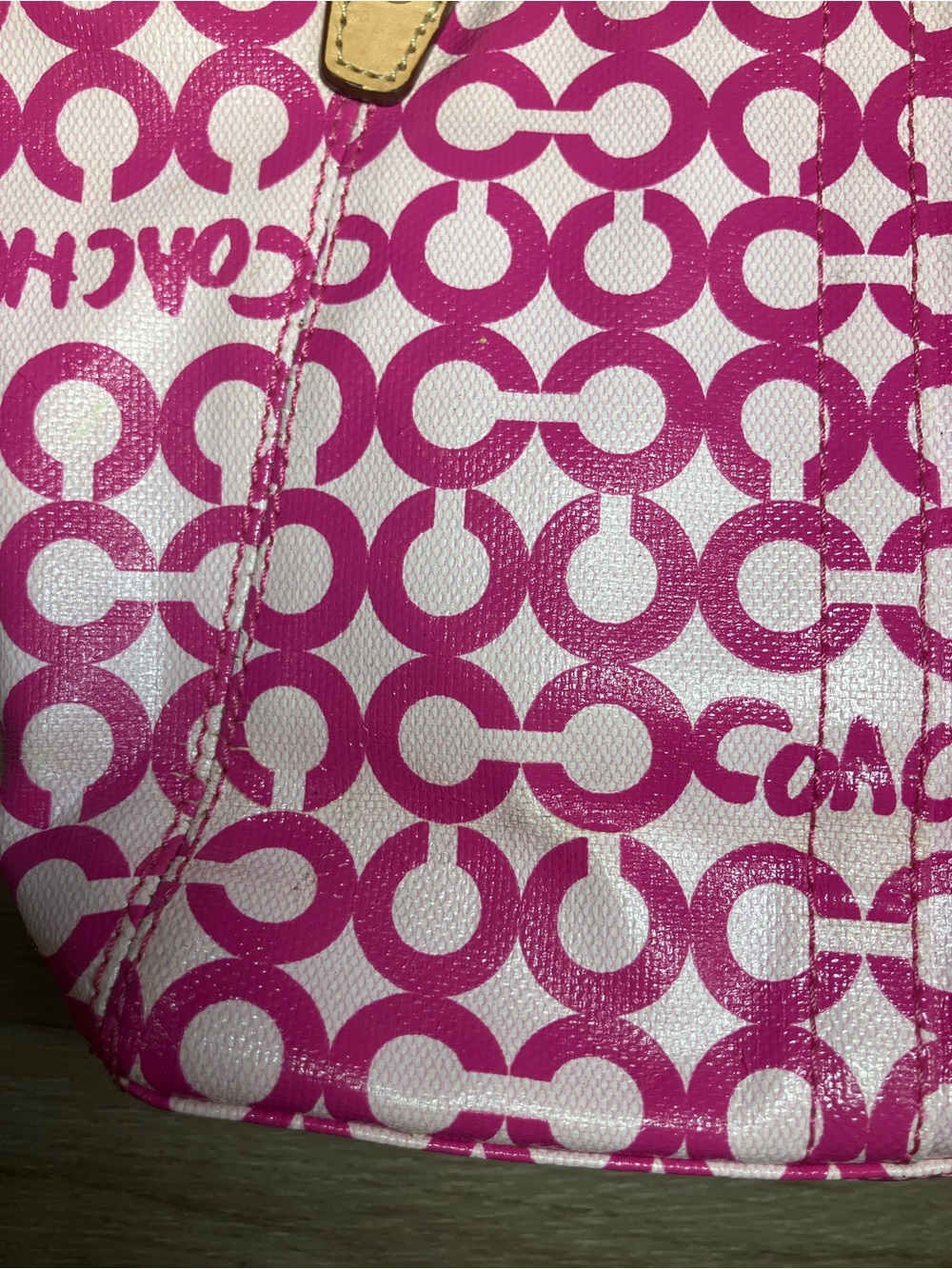 Coach Leah Op Art Signature Coated tote, bag, purse iconic "Op Art" - Picture 4 of 9